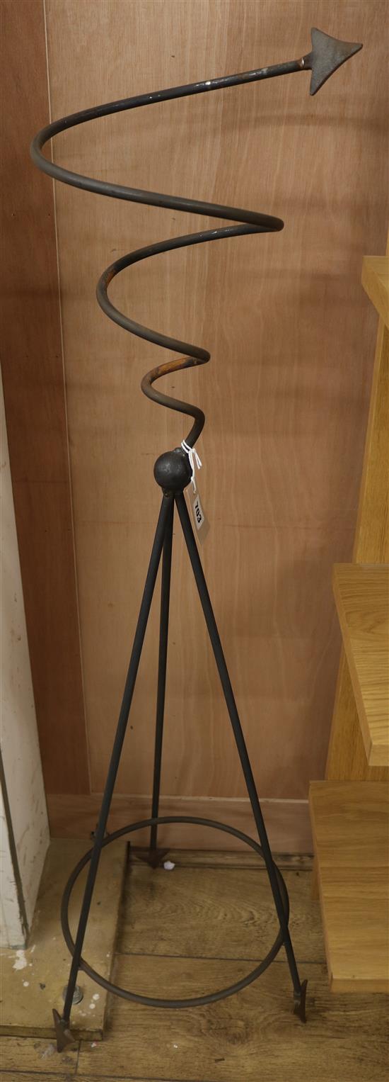 A wrought iron stand